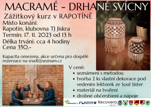 Zážitkový kurz macramé - drhané svícny 1