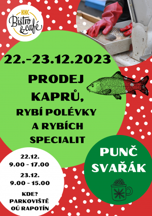 Prodej kaprů, rybí polévky a rybích specialit 1