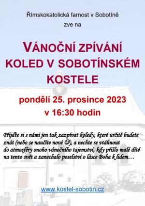 Vánoční zpívání koled v sobotínském kostele 1
